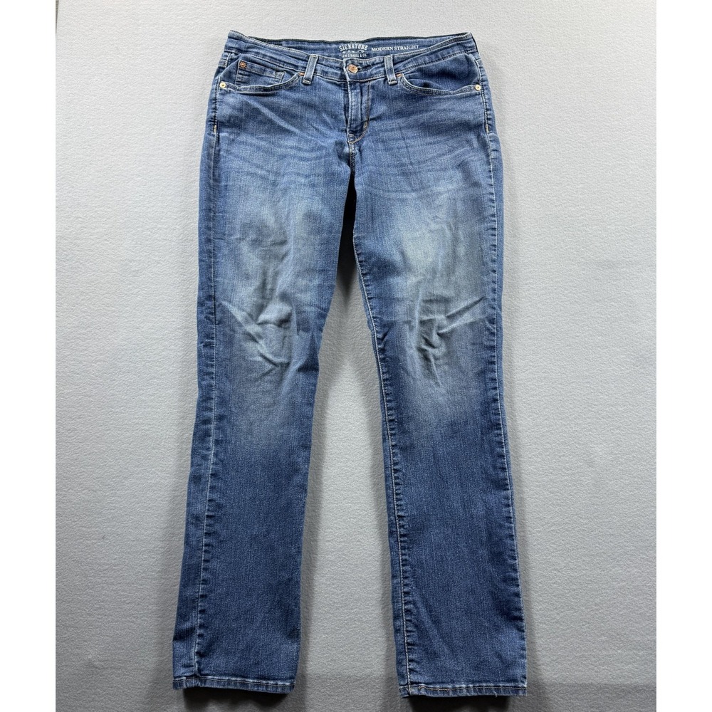 Levi Strauss Signature Modern Straight Jeans‎ Womens 32x31 Blue Stretch Denim